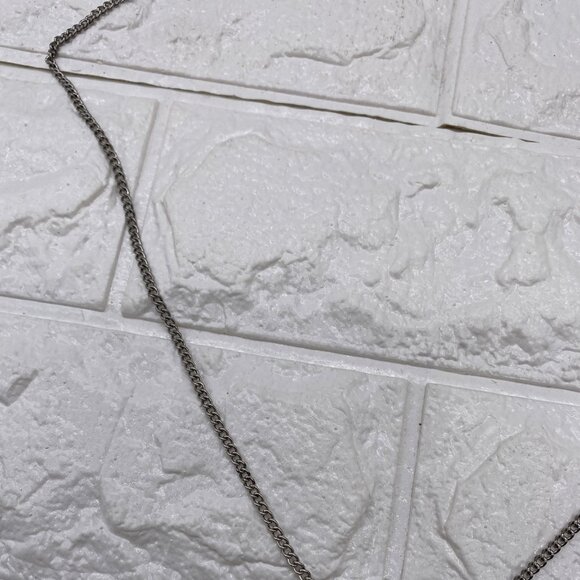 Bohemian Pendant Necklace Feather Charm Turquoise Accent & Silver Tone Chain - Picture 5 of 7